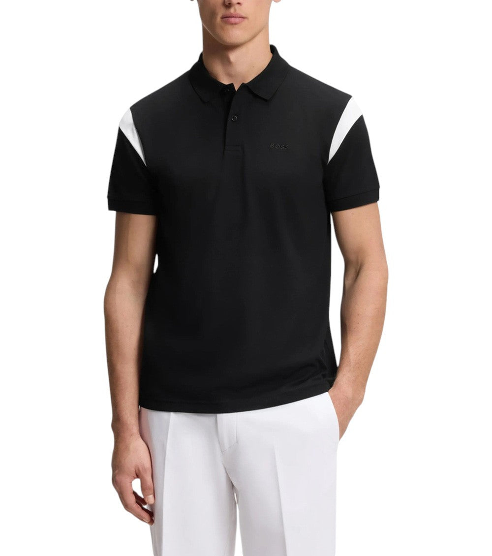 Black Color Block Polo 2