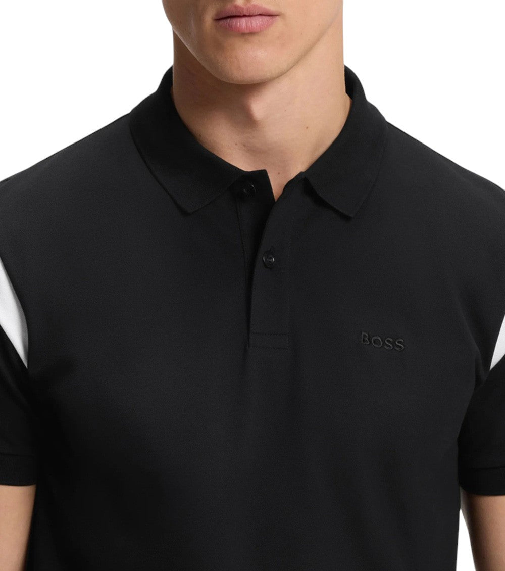 Black Color Block Polo 4