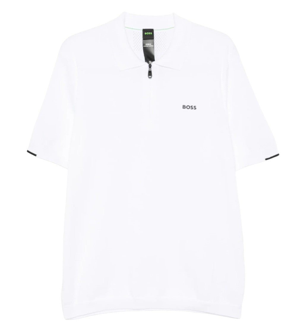 White Logo Shirt Collar Polo 1