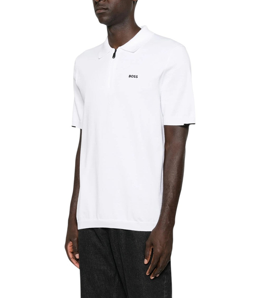 White Logo Shirt Collar Polo 2