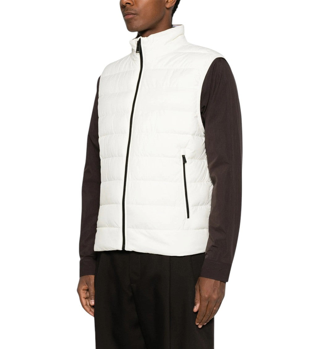 White Quilted Sleeveless Jacket 2