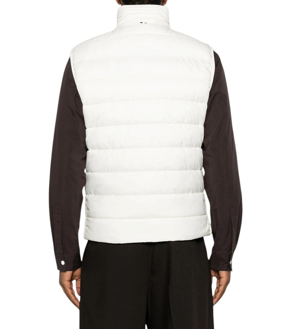 White Quilted Sleeveless Jacket 3