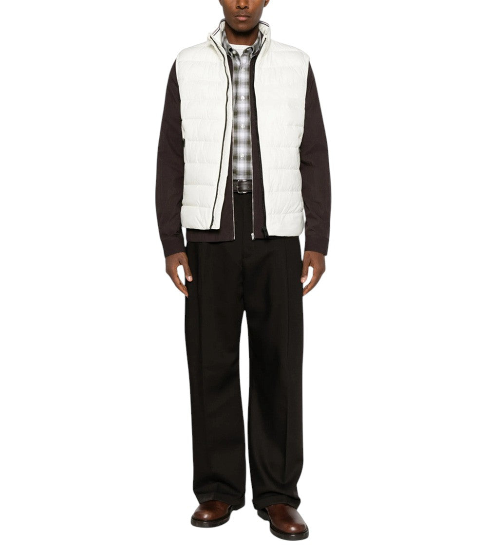 White Quilted Sleeveless Jacket 4