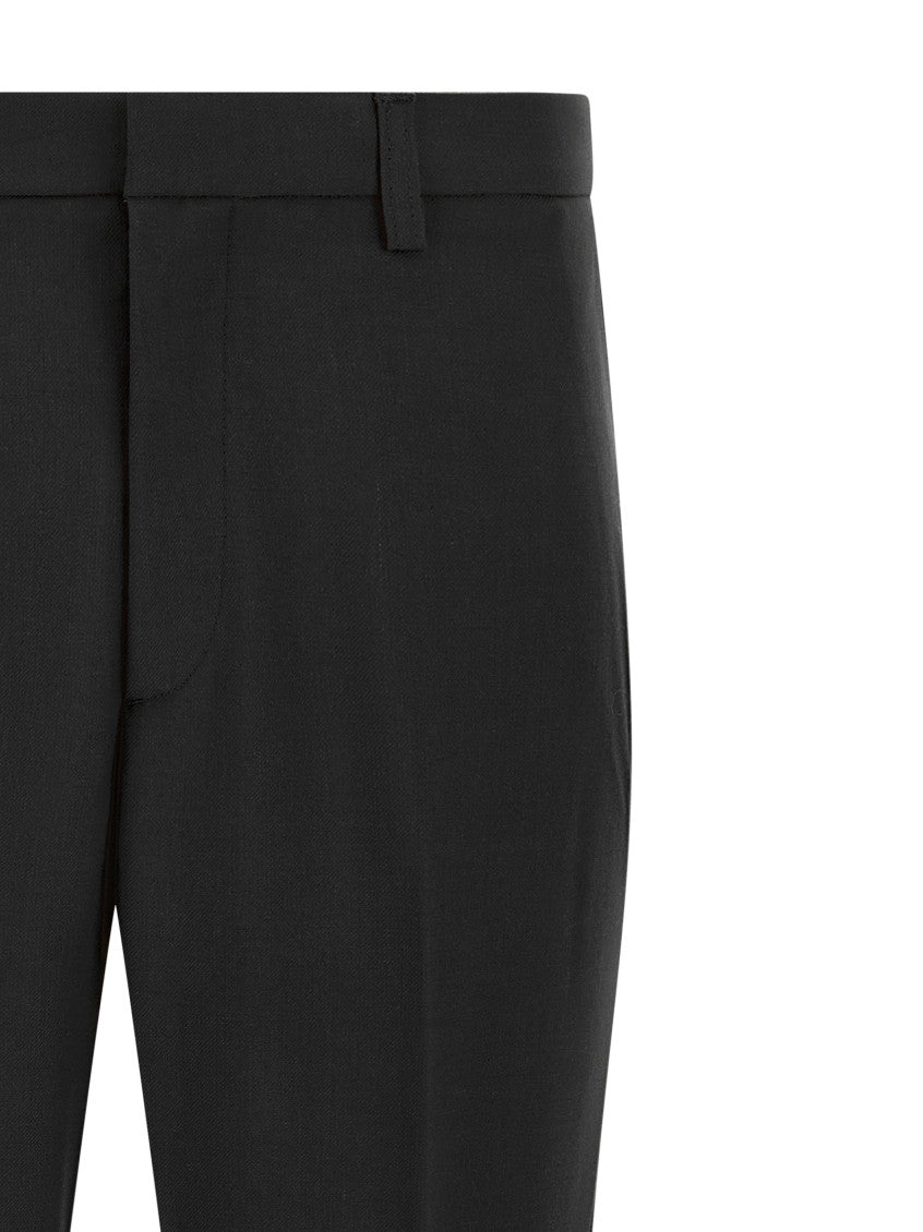 Black Flat Front Trousers 3