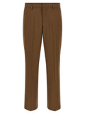 Brown Flat Front Trousers 1