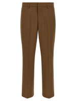 Brown Flat Front Trousers 1