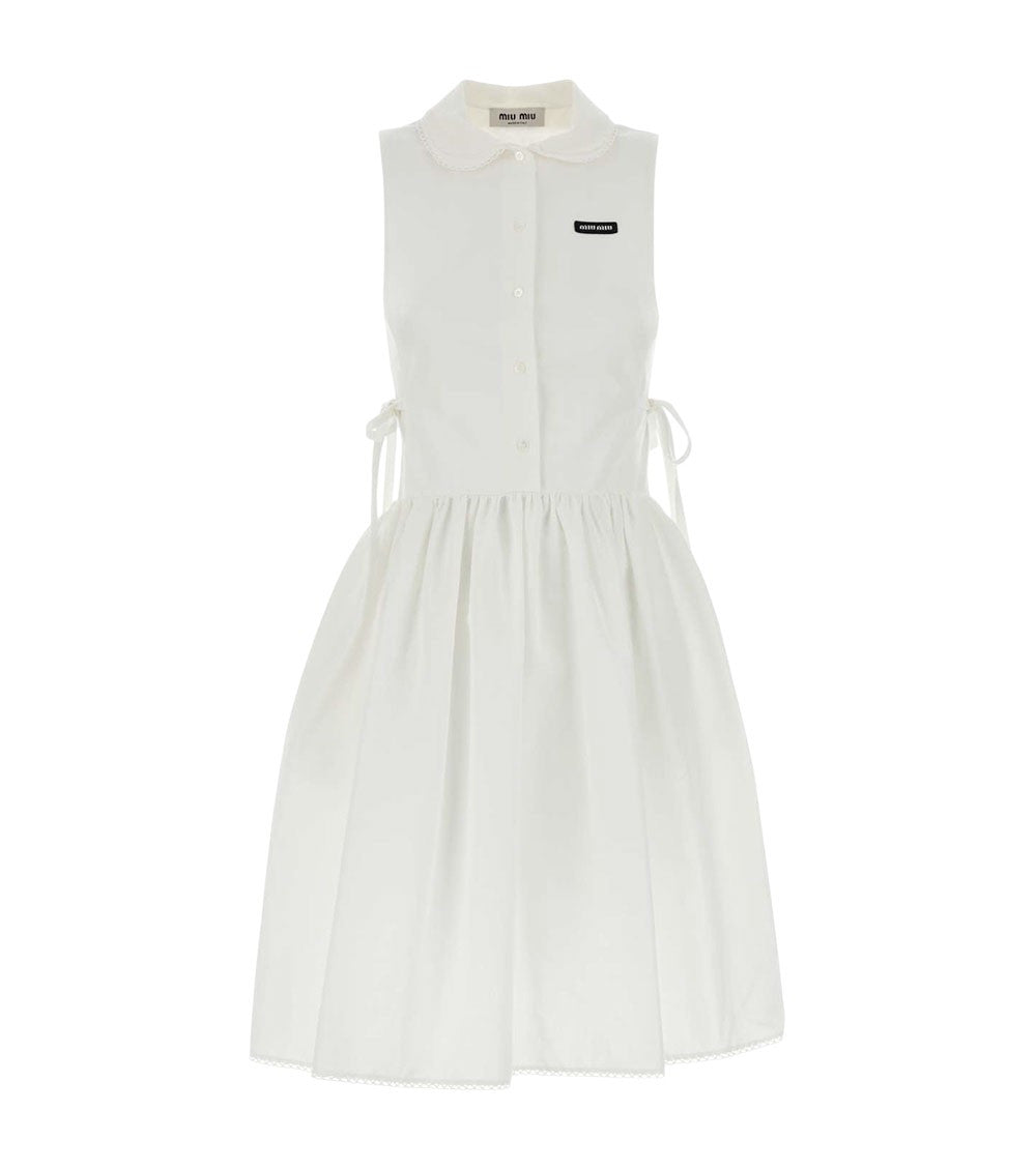 White Shirt Collar Mini Dress 1