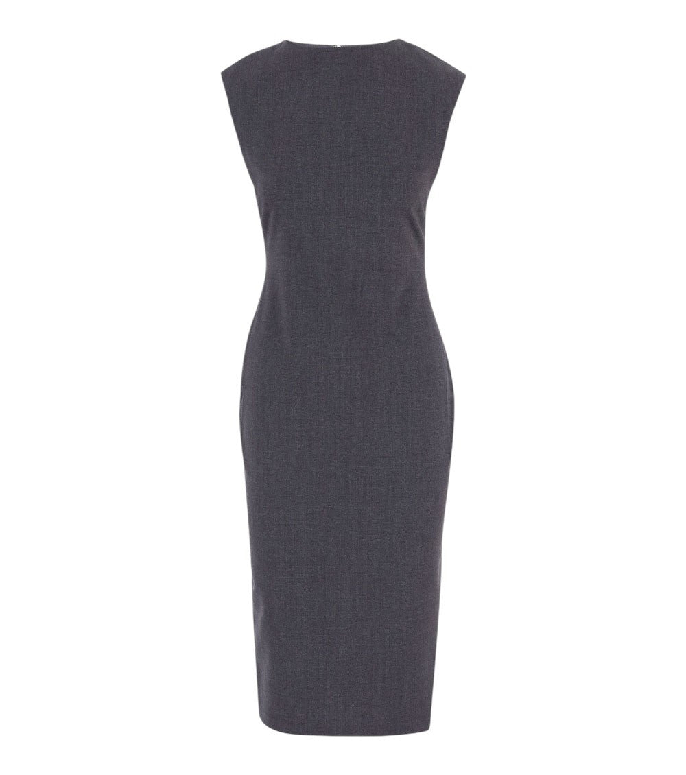 Dark Grey Boat Neck Midi Dress 1
