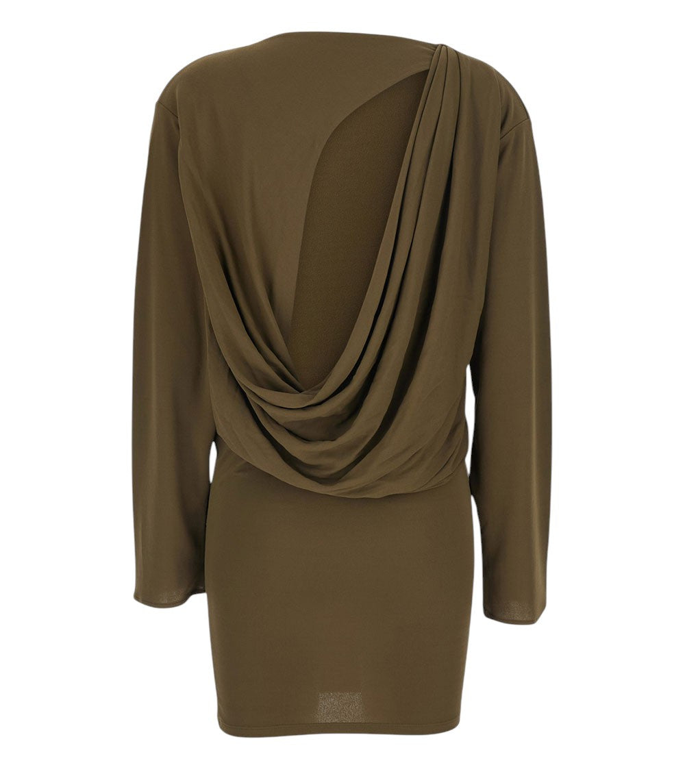 Green Boat Neck Mini Dress 2