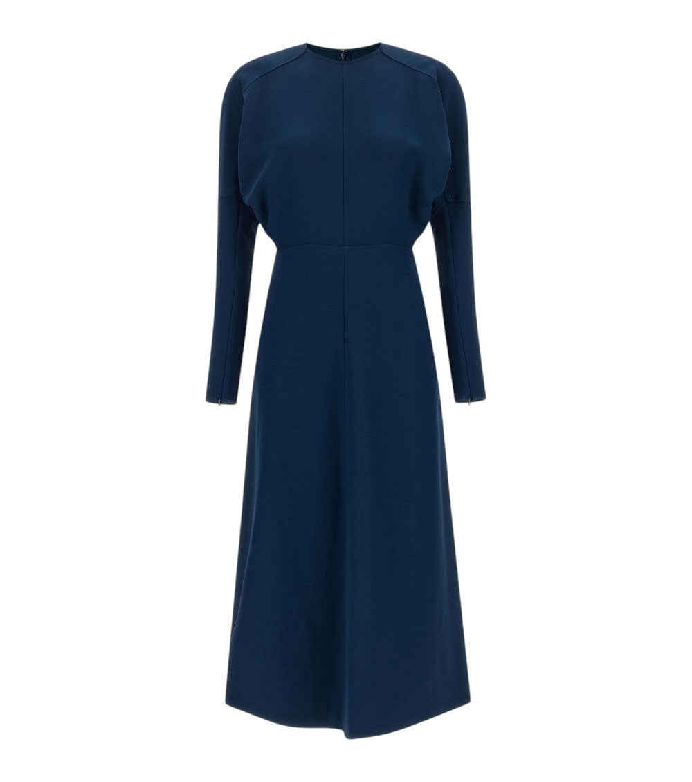 Blue Crew Neck Midi Dress 1