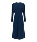 Blue Crew Neck Midi Dress 1