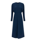 Blue Crew Neck Midi Dress 1