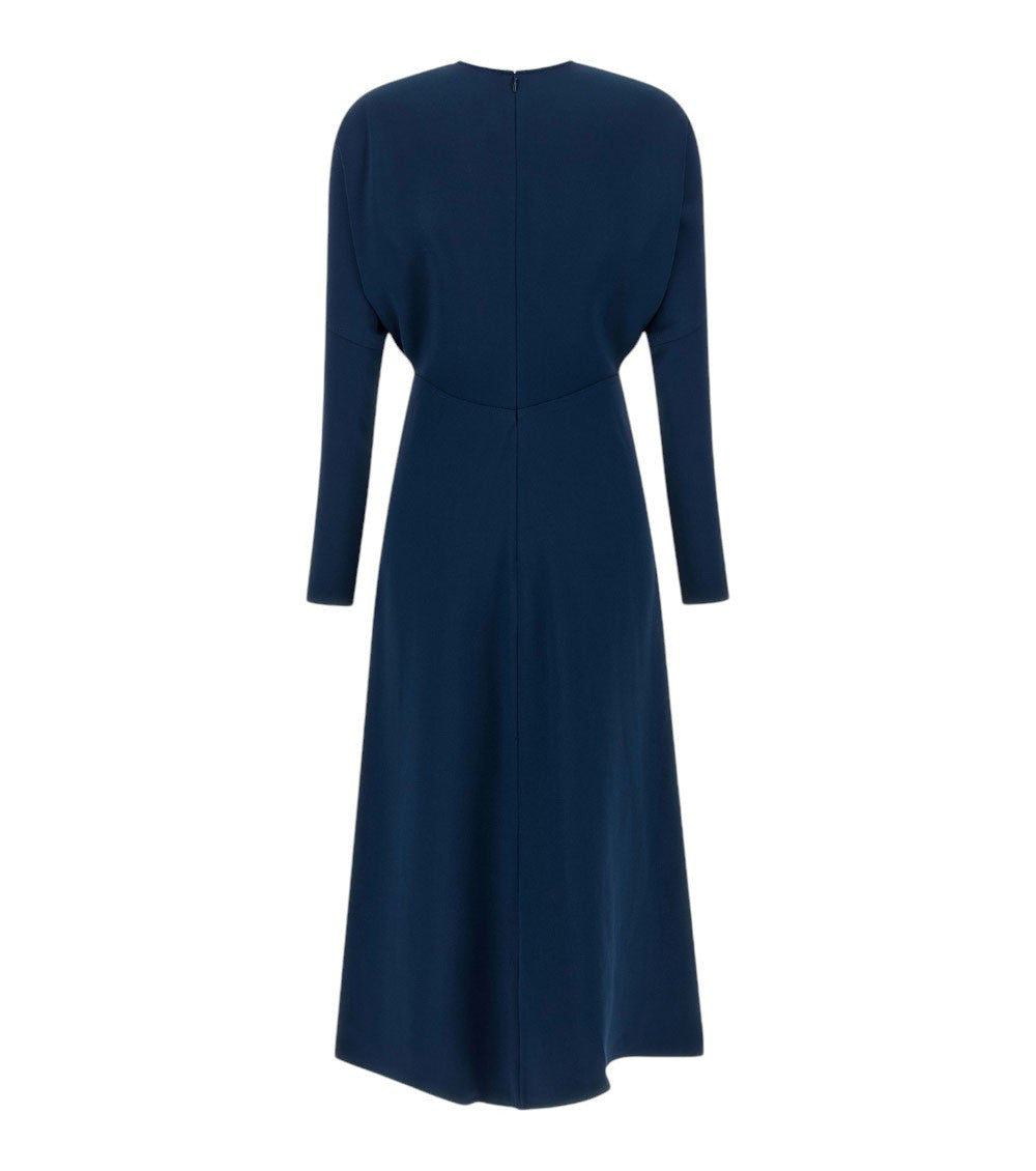 Blue Crew Neck Midi Dress 2