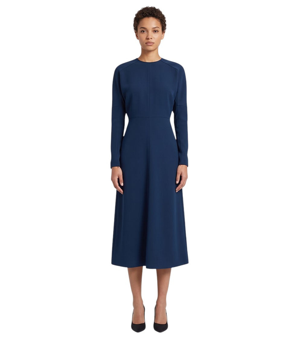 Blue Crew Neck Midi Dress 3