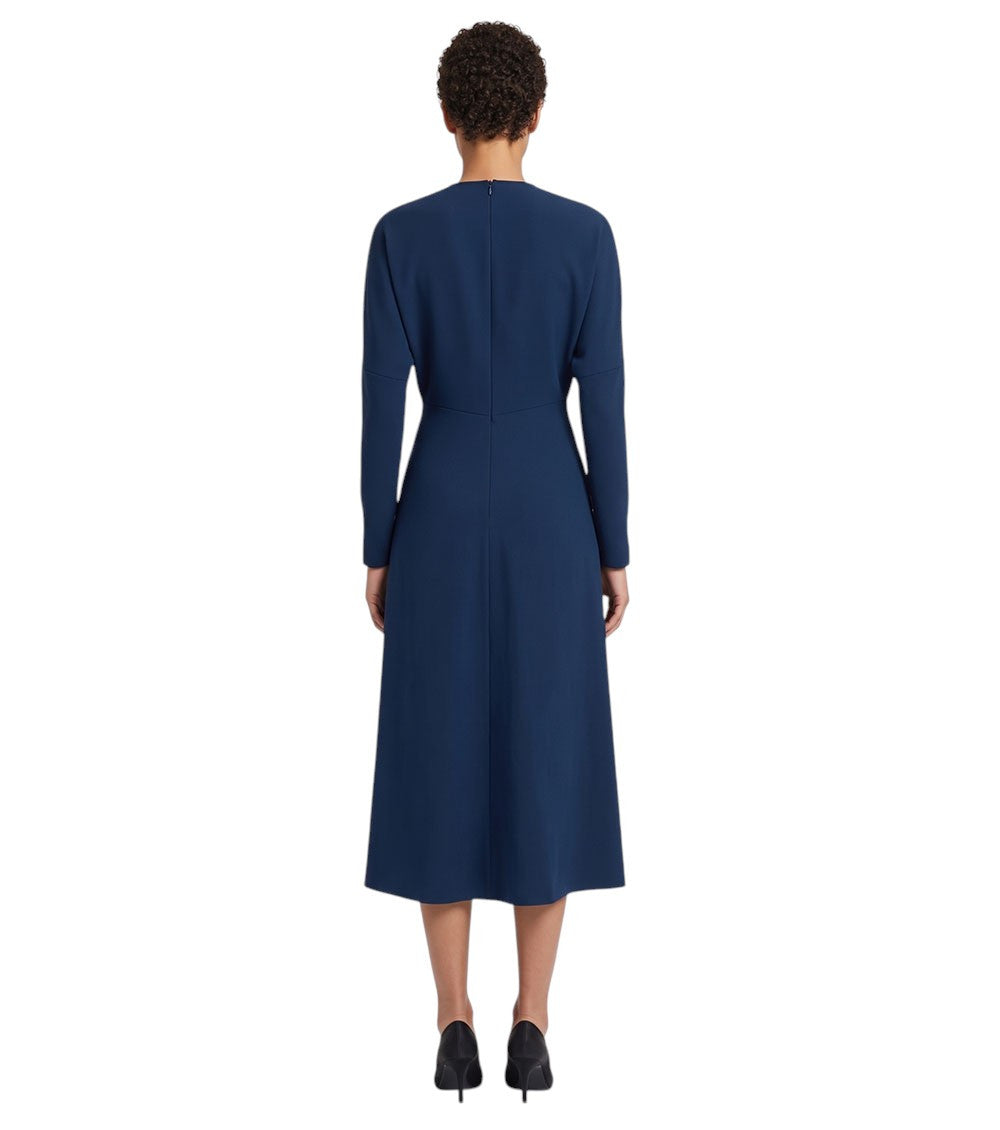 Blue Crew Neck Midi Dress 4