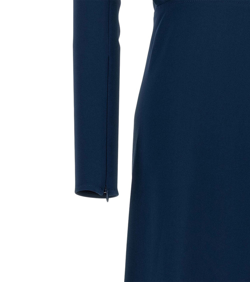 Blue Crew Neck Midi Dress 6