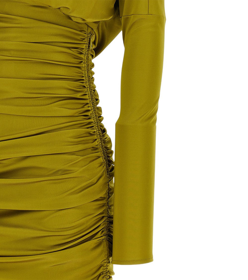 Green Mock Collar Mini Dress 6
