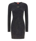 Black Round Neck Mini Dress 1