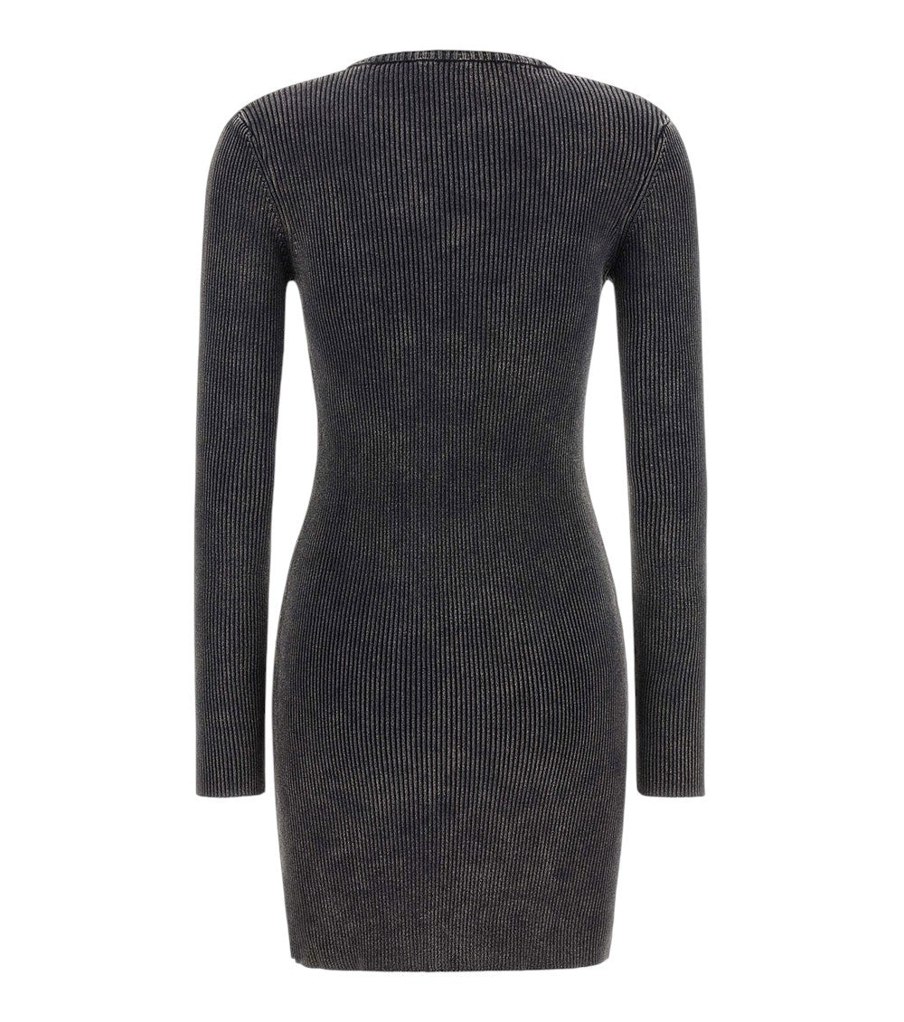 Black Round Neck Mini Dress 2