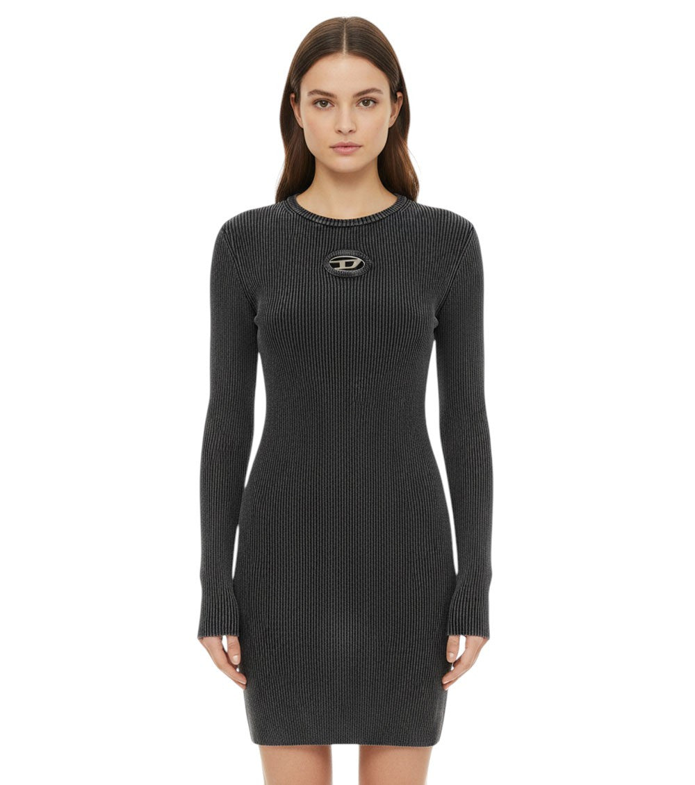 Black Round Neck Mini Dress 3