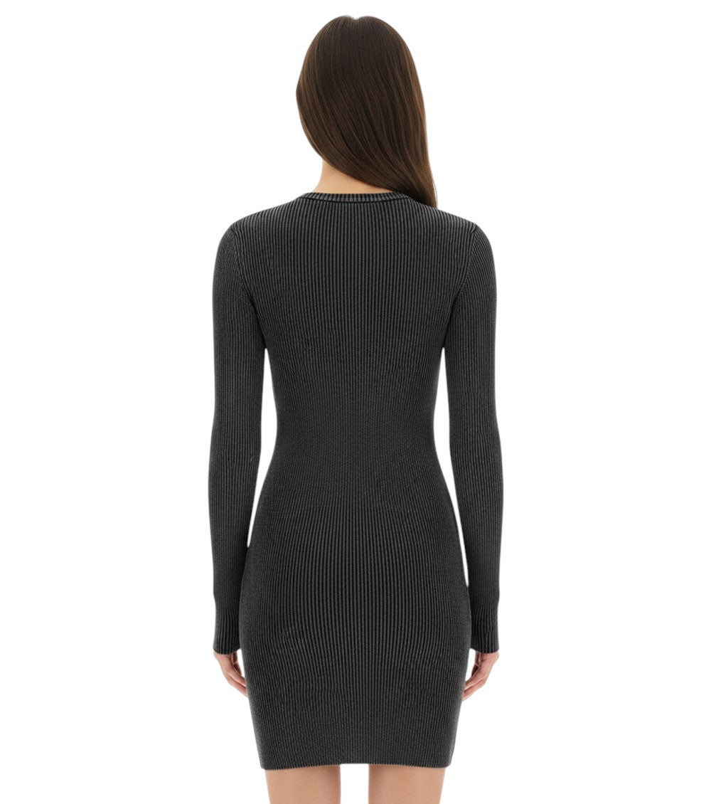 Black Round Neck Mini Dress 4