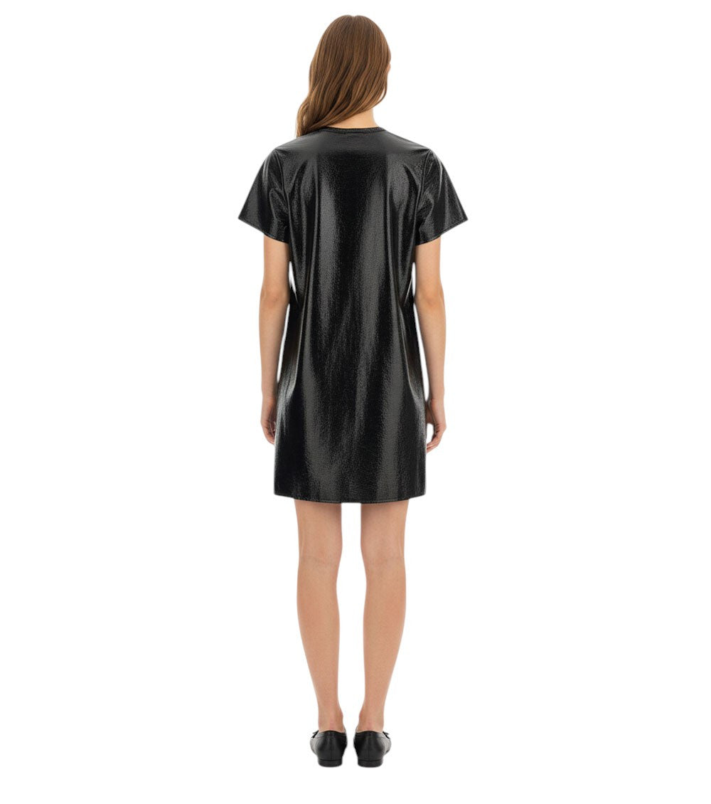 Black Crew Neck Mini Dress 2