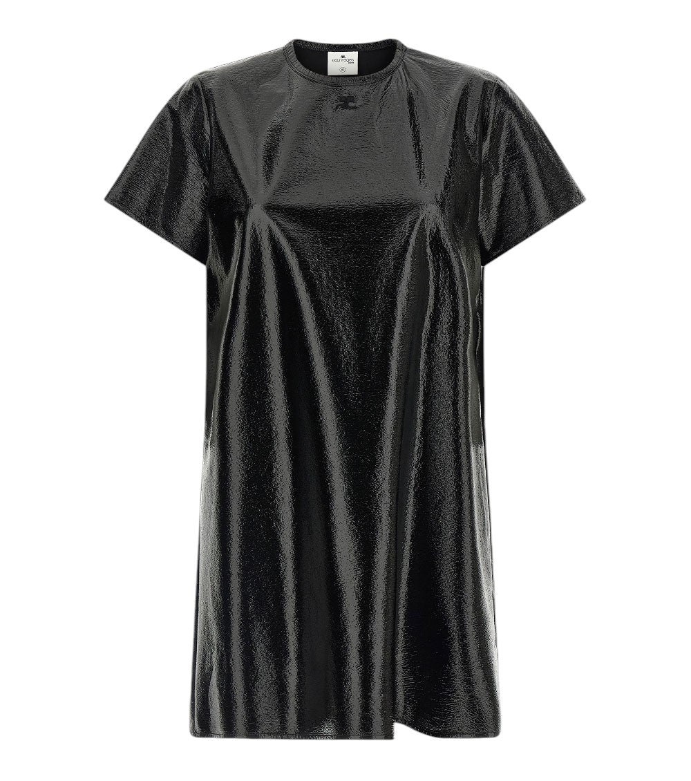 Black Crew Neck Mini Dress 3