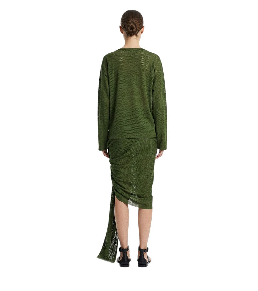 Dark Green V Neck Mini Dress 2