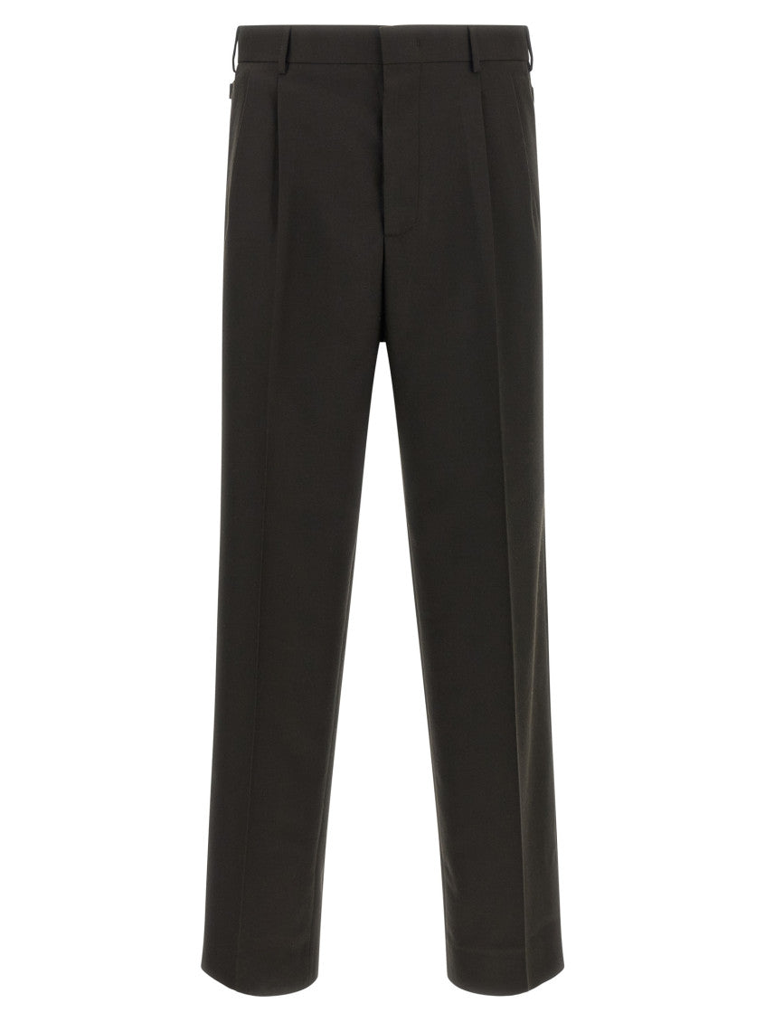 Dark Brown Pleated Trousers 1