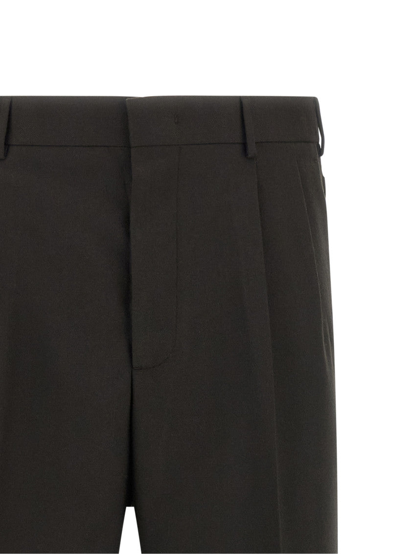 Dark Brown Pleated Trousers 3