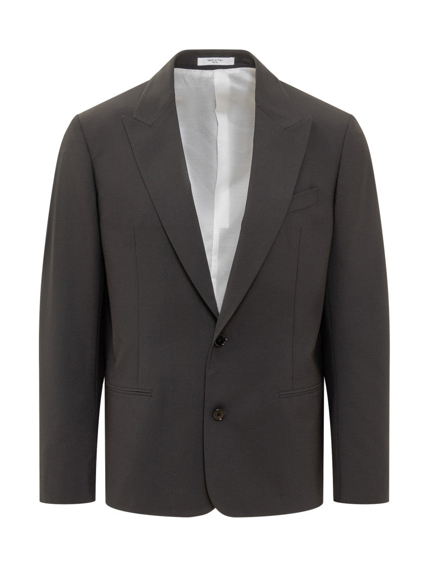 Dark Grey Peaked Lapel Blazer 1
