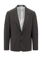 Dark Grey Peaked Lapel Blazer 1