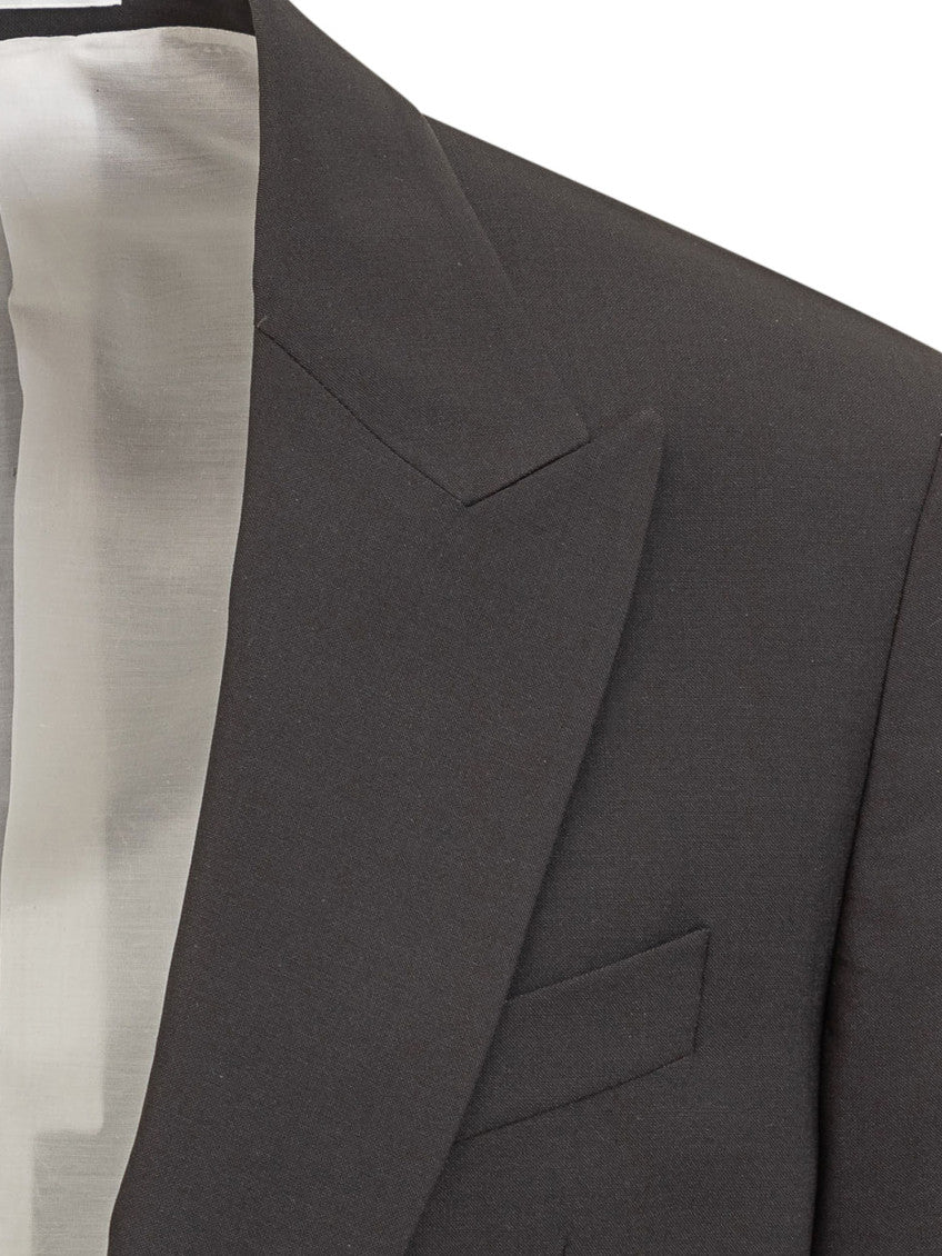 Dark Grey Peaked Lapel Blazer 4