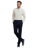 Blue Slim Solid Trousers 1