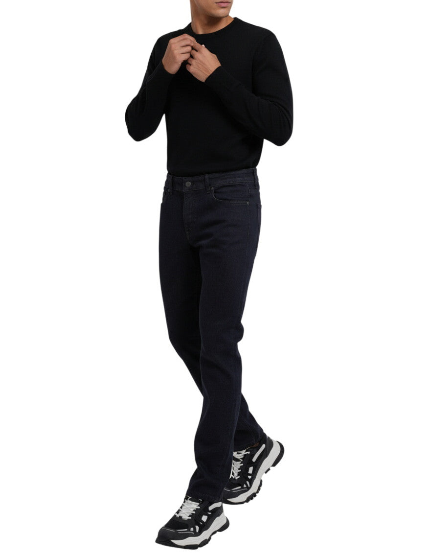 Dark Blue Mid Rise Jeans 1