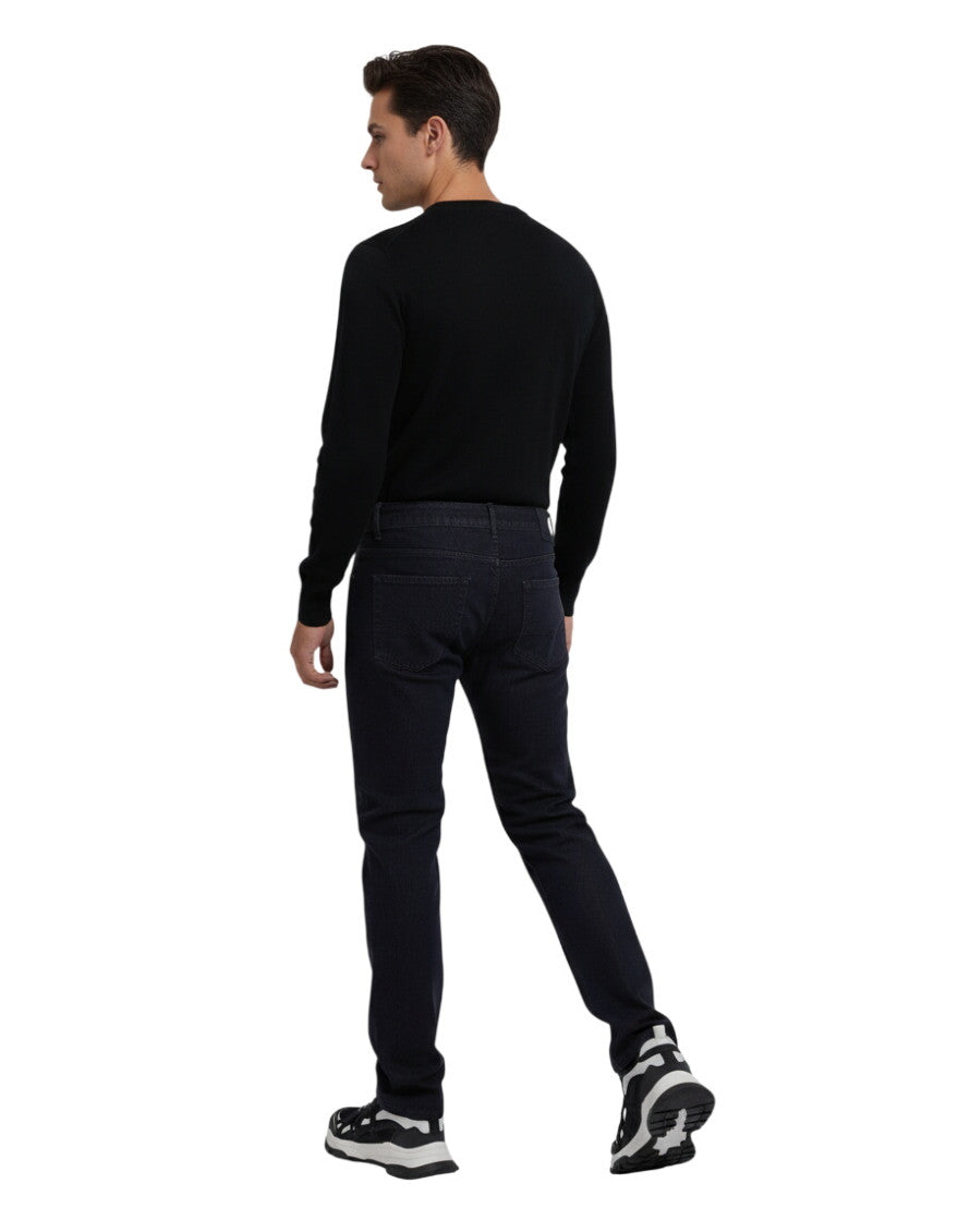 Dark Blue Mid Rise Jeans 2