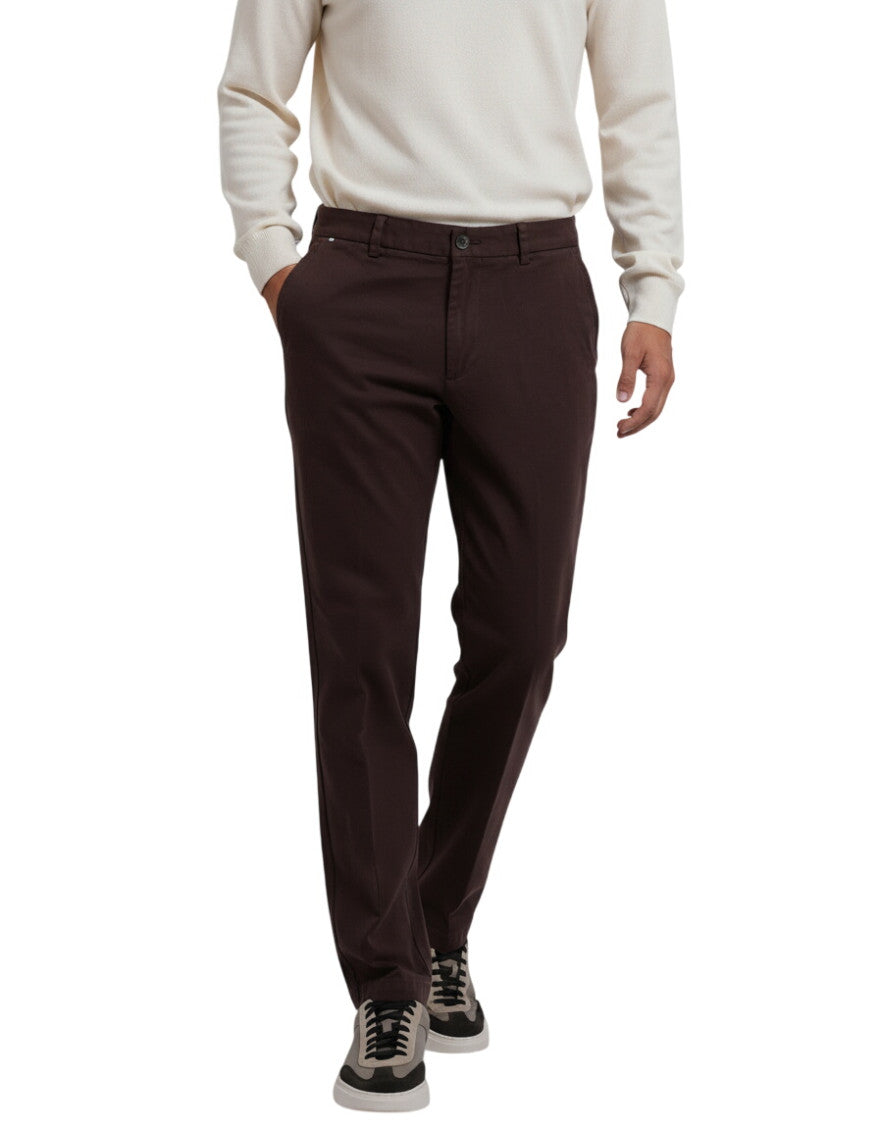 Dark Brown Slim Trousers 1