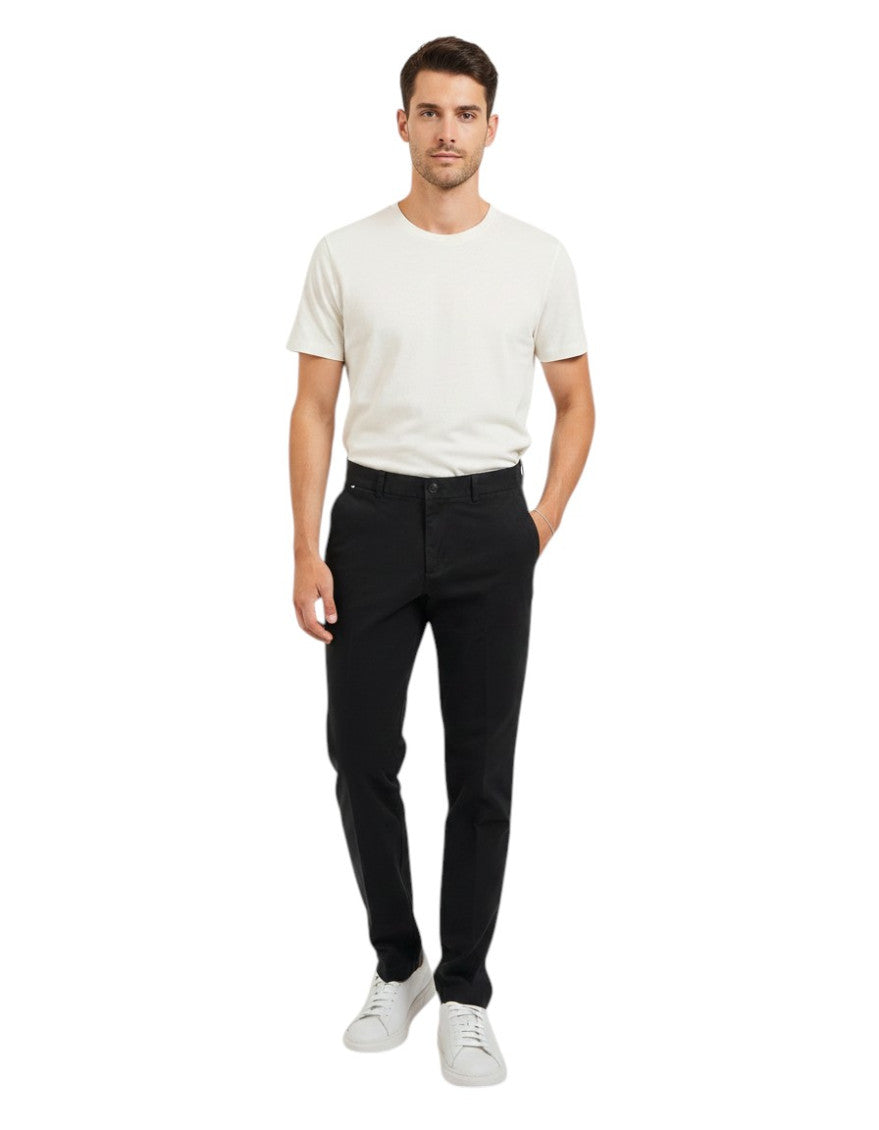 Black Slim Chino Trousers 1