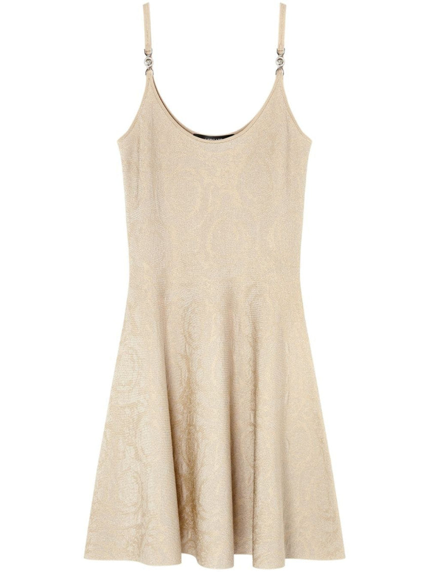 Beige Barocco Knit Mini Dress 1