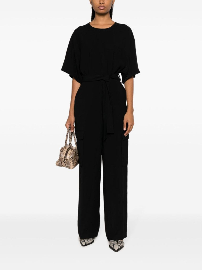 Black Wide Leg Cargo Jumpsuit 2