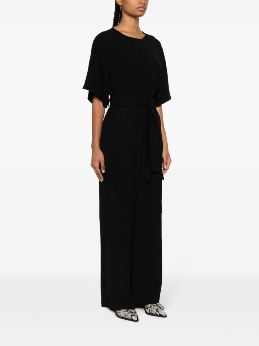 Black Wide Leg Cargo Jumpsuit 4
