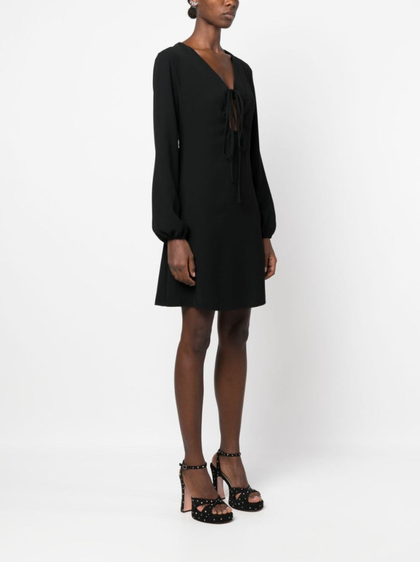 Black Abito V-neck Keyhole Dress 3