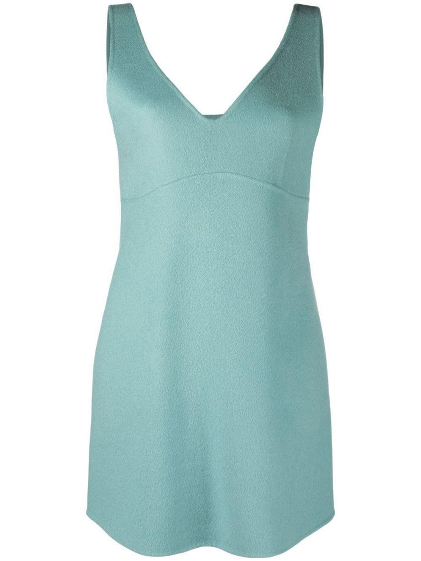 Light Blue Stud-detail Wool Mini Dress 1