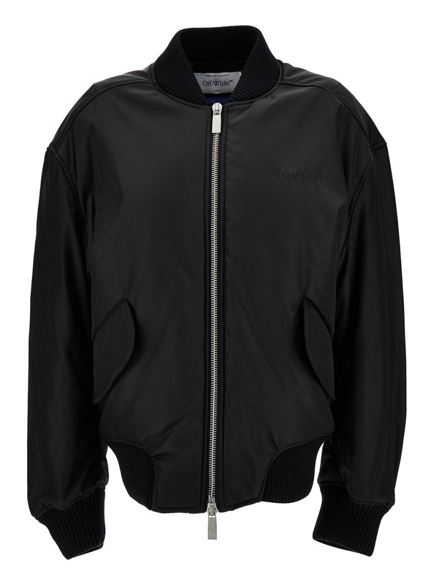 Black Embroidered Logo Jacket 1
