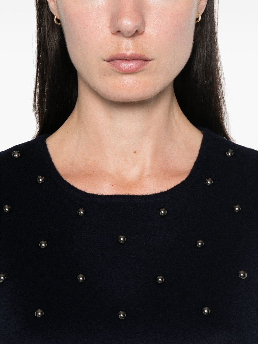 Navy Blue Stud-embellished Dress 5