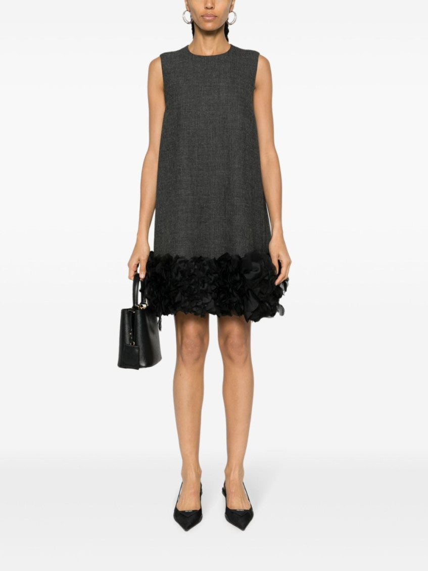Grey Feather-detail Mini Dress 2