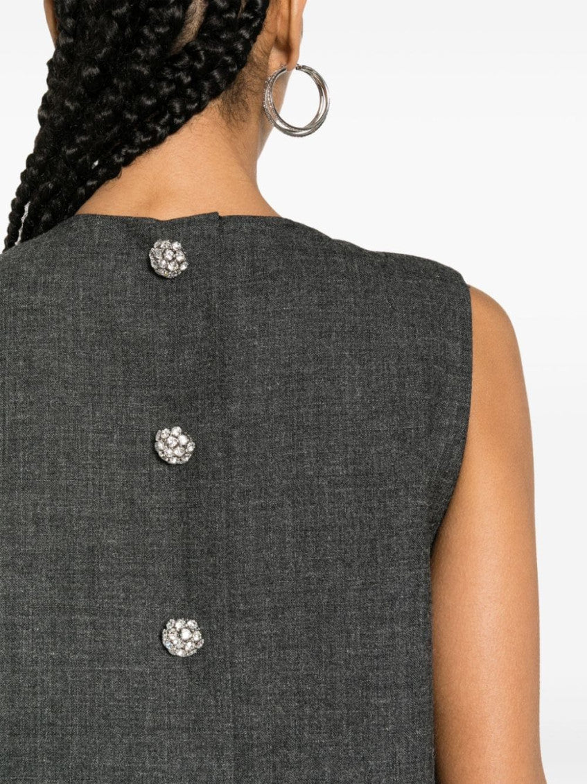 Grey Feather-detail Mini Dress 5