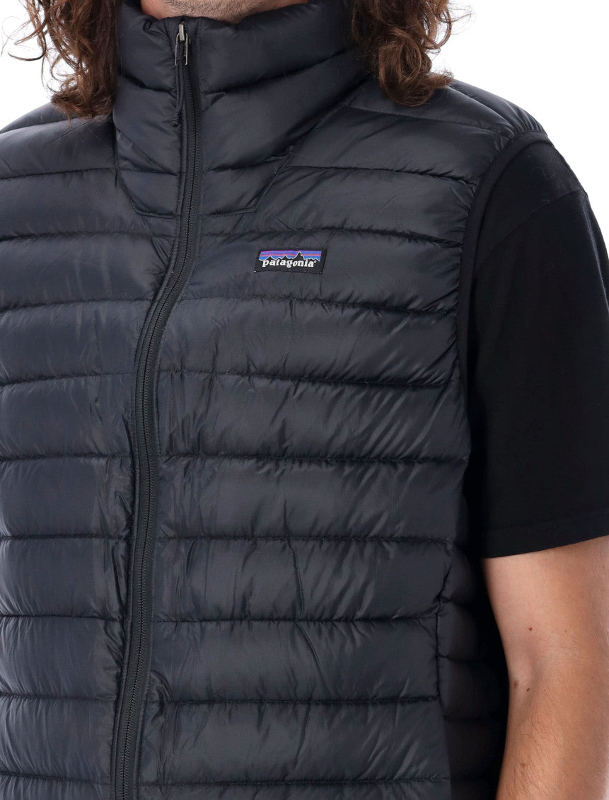 Black Logo Puffer Vest 3