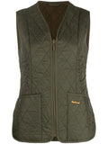 Olive V-neck Quilted Vest 1
