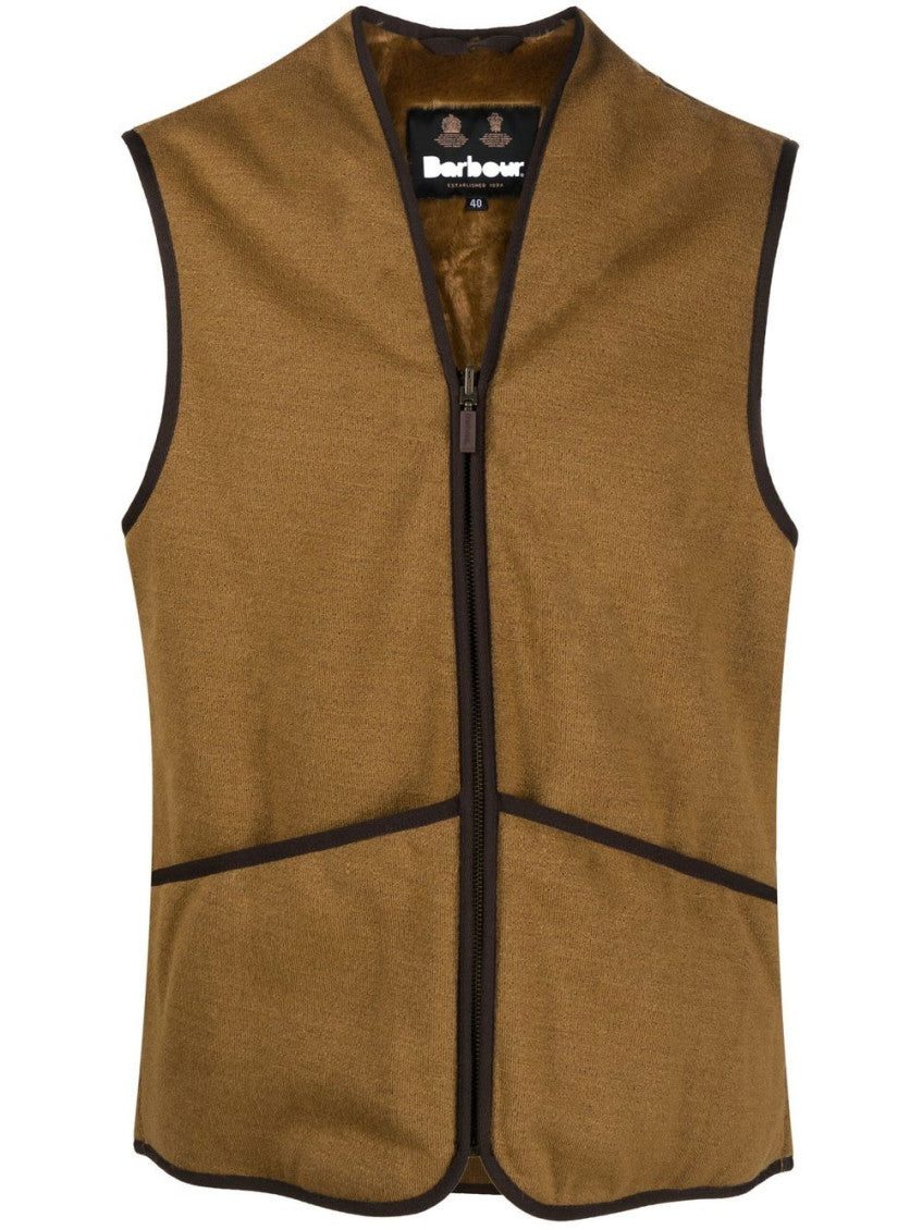 Brown Trimmed Zip Waistcoat 1